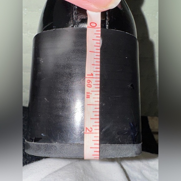 Zara stretch chunky heel boots Patent leather style. Size 41= US 10 GUC - Picture 14 of 14